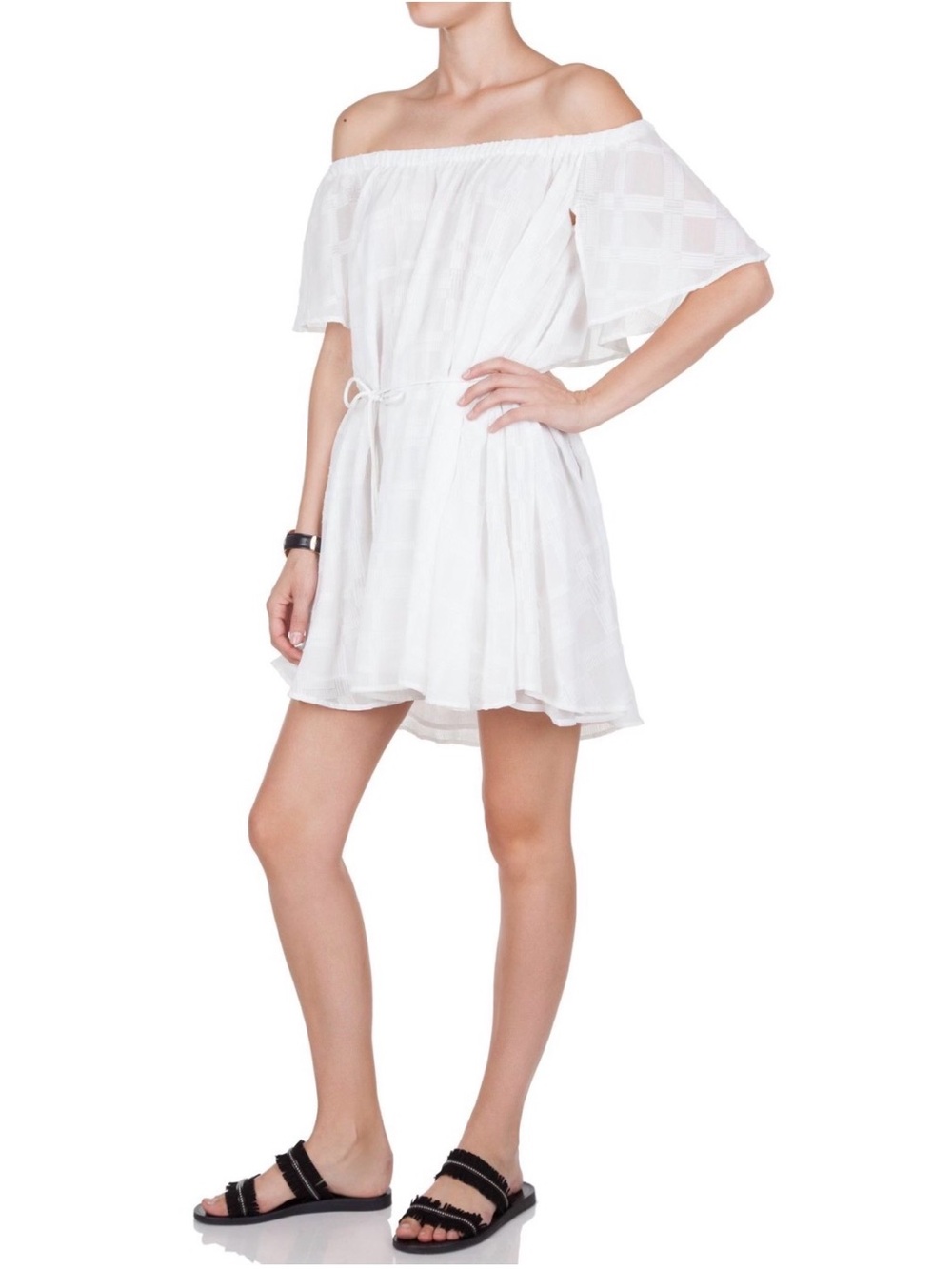 Off-Shoulder White Summer Dress